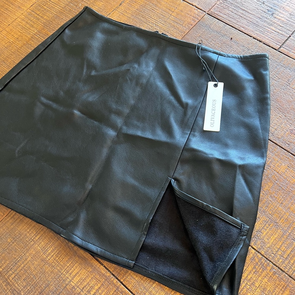 Faux leather shirt